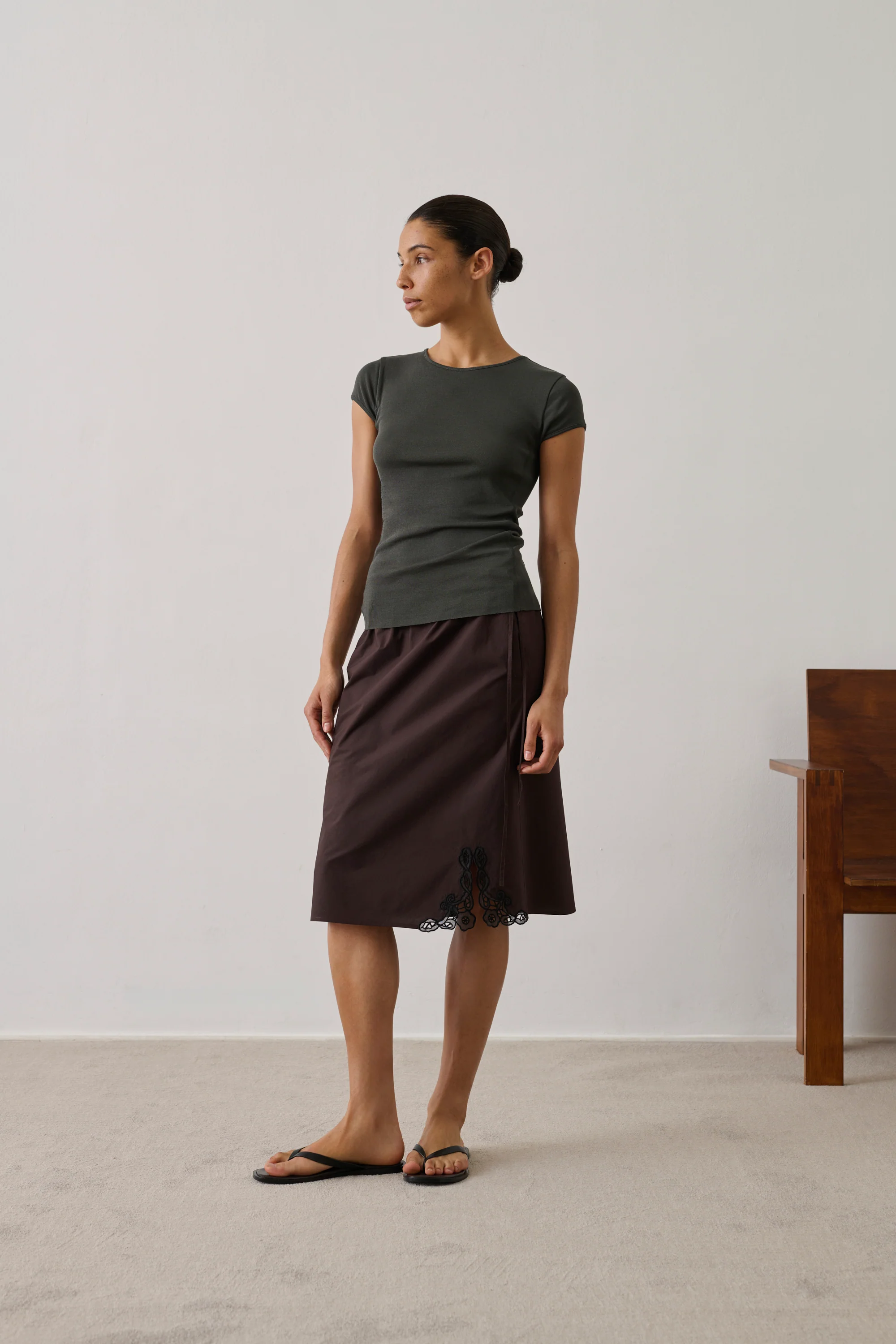 BROWN HOUNA SKIRT
