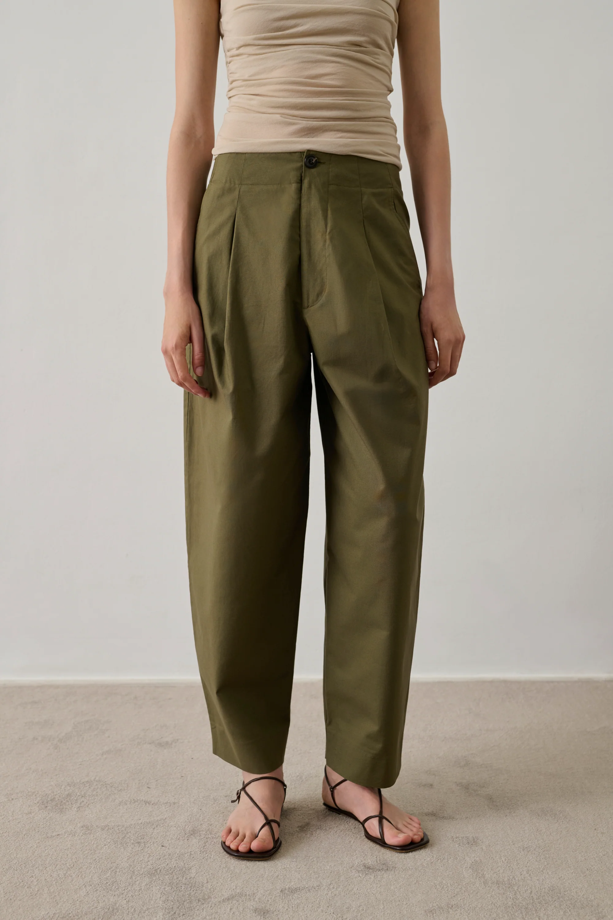 KHAKI DALEY TROUSERS - Image 3